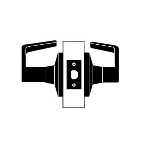T101S-LAT-606 Falcon T Series Cylindrical Passage Lock with Latitude Lever Style in Satin Brass