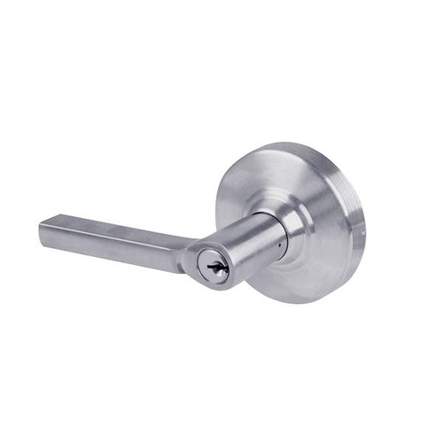 T501LD-LAT-626 Falcon T Series Cylindrical Entry Lock with Latitude Lever Style Less Cylinder in Satin Chrome Finish
