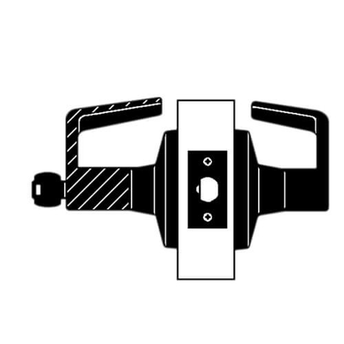 T581LD-LAT-613 Falcon T Series Cylindrical Storeroom Lock with Latitude Lever Style Less Cylinder in Oil Rubbed Bronze