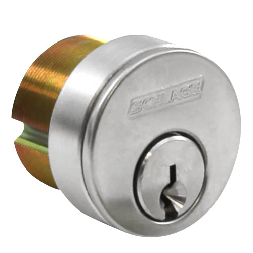 26-073-S124-158-626 Schlage 1-5/8 In Mortise Cylinder 4070 Cam, S124 Keyway in Satin Chrome