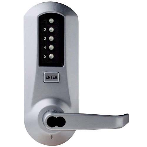 Simplex Pushbutton Lock in Satin Chrome Finish Simplex Pushbutton Lock in Satin Chrome Finish