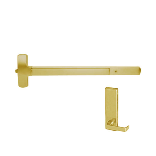 RXMEL25-R-L-DT-DANE-US3-4-LHR Falcon 25 Series Request to Exit Rim Exit Device with 510L-DT Dane Lever Dummy Trim in Polished Brass