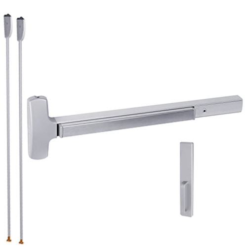 RXMEL25-V-DT-US26-4 Falcon 25 Series Request to Exit Surface Vertical Rod Devices with 512DT Dummy Trim in Polished Chrome