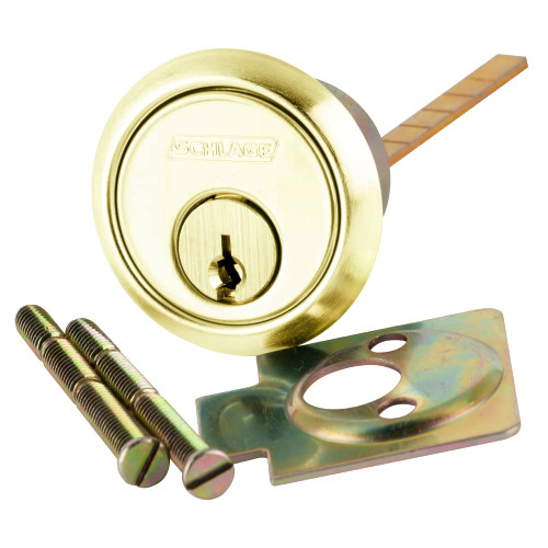 20-022-C125-605 Schlage 6-pin Rim Cylinder, C125 Keyway in Bright Brass