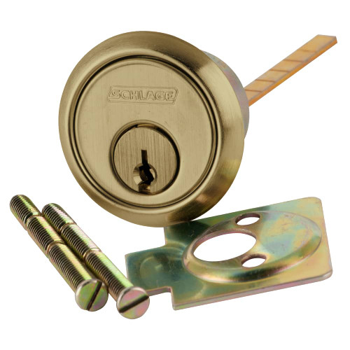 20-022-S135-609 Schlage 6-pin Rim Cylinder, S135 Keyway in Antique Brass