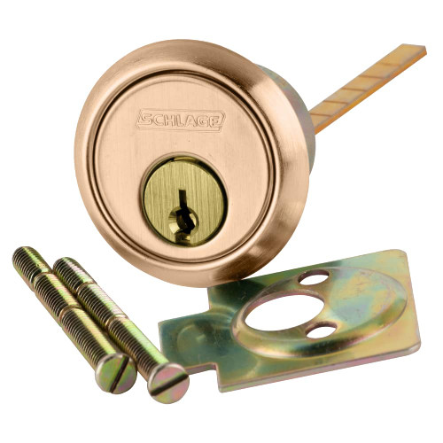 20-022-C345-612 Schlage 6-pin Rim Cylinder, C345 Keyway in Satin Bronze