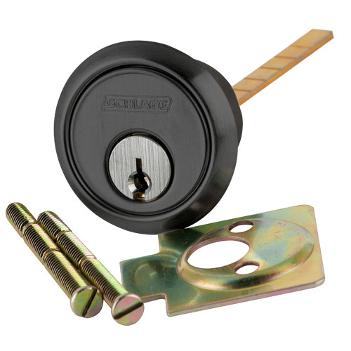 20-022-C345-622 Schlage 6-pin Rim Cylinder, C345 Keyway in Black Coated