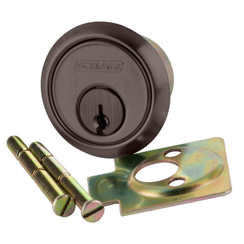 20-021-C235-613 Schlage 6-pin Rim Cylinder, C235 Keyway in Oil Rubbed Bronze