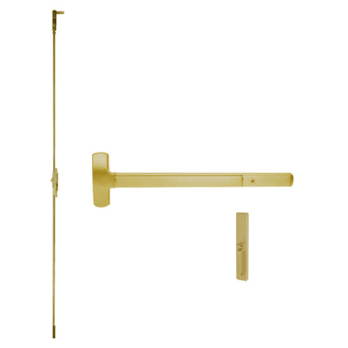 RXMEL25-C-TP-BE-US3-3 Falcon 25 Series Request to Exit Concealed Vertical Rod Devices 512TP-BE Thumbpiece Trim with Blank Escutcheon in Polished Brass