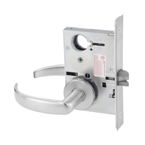 Arrow BMX22 Office Mortise Lock, Xavier Lever with L Rose, Satin Chrome