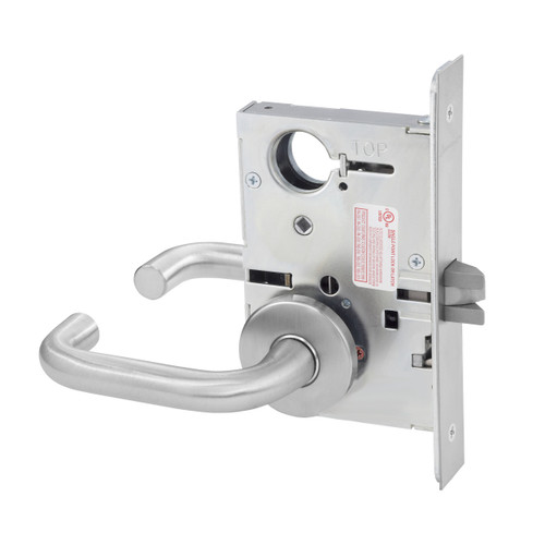 Arrow BMX12 Storeroom Mortise Lock, Hastings Lever with G Escutcheon, Satin Chrome, IC7 Prep