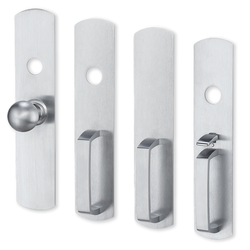 887 26D - Von Duprin Cover Plate, 88 Rim/8827 Pairs with ANSI 161 door cutout, Satin Chrome Finish