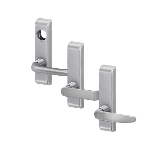 E360L-BE-06 26D FS LHR - Von Duprin Grade 1 Electric Passage 06 Lever Trim, Fail Safe, For Use With 33/35A Series Exit Devices, Satin Chrome Finish, Left-Hand Reverse