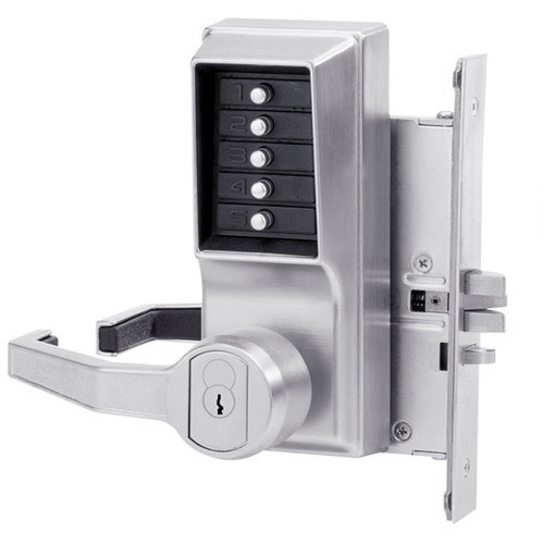 Simplex Pushbutton Lock in Satin Chrome Finish Simplex Pushbutton Lock in Satin Chrome Finish