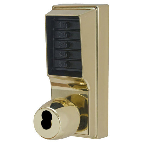 Simplex Pushbutton Lock in Bright Brass Finish