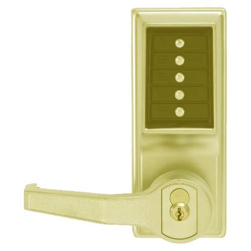 Simplex Pushbutton Lock in Bright Brass Finish
