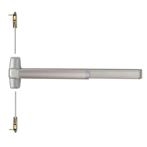 QEL9847L-KC-02 4 32D RHR Von Duprin 98 Series Key Capture Concealed Vertical Rod Exit Device in Satin Stainless Steel