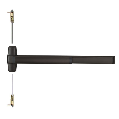 RXQEL9847L-KC-17 3 643E RHR Von Duprin 98 Series Key Capture Concealed Vertical Rod Exit Device in Aged Bronze