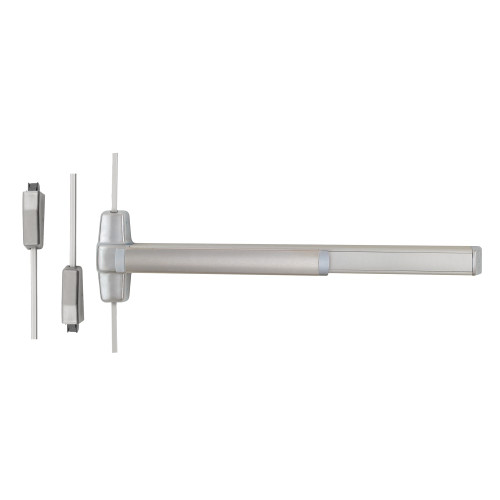 QEL9827L-18-F 3 US15 LHR Von Duprin 98 Series Classroom Fire Rated Surface Vertical Rod Exit Device in Satin Nickel