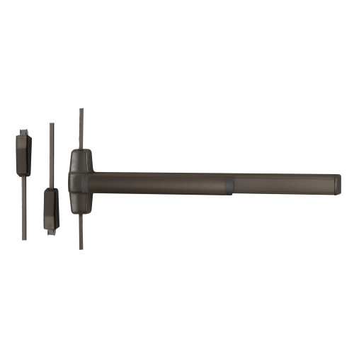 RXQEL9827L-02-F 4 643E LHR Von Duprin 98 Series Classroom Fire Rated Surface Vertical Rod Exit Device in Aged Bronze