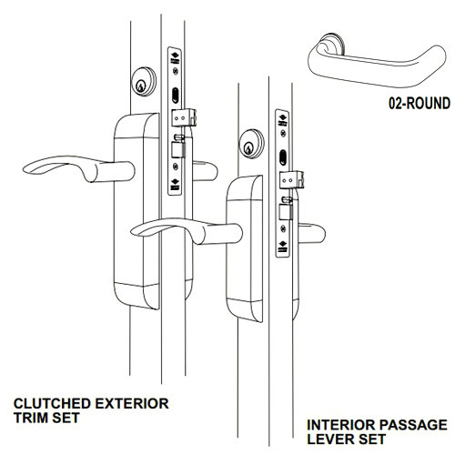 2190-313-202-32 Adams Rite Dual Force Interconnected 2190 series Deadlock/Deadlatch