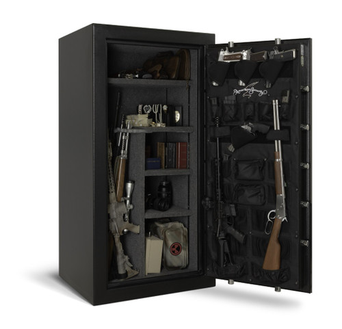 Amsec 6030 gun safe showing inside shelf set up, not the exact safe we have for sale