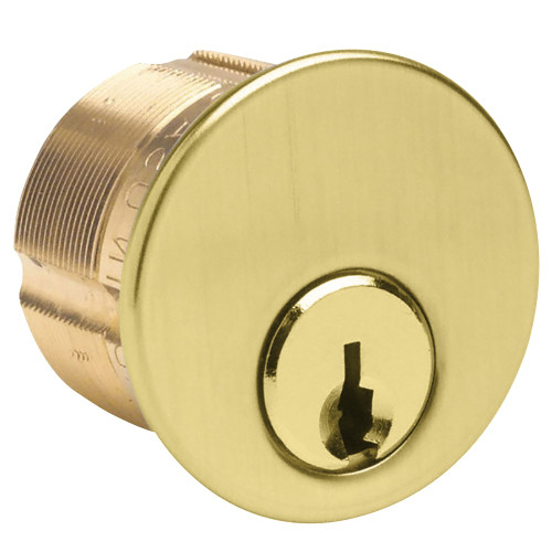 7185CB1-04-KA2 Ilco 1-1/8 Inch 5-Pin Mortise Cylinder Corbin Russwin 59C1 Keyway in Satin Brass - Kaba Ilco