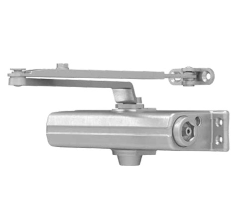 LCN 1261 with Hold Open Arm Slim Cover in Aluminum