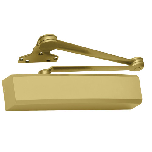 LCN 1450 with Extra Duty Arm Full Cover in Bright Brass