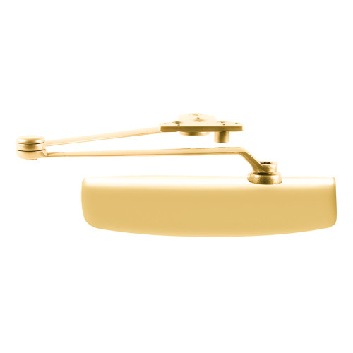 LCN 1461 with Extra Duty Arm with Door Stop in Bright Brass