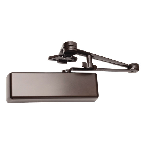 LCN 4111 with Spring Hold Open Cushion Arm Metal Cover in Dark Bronze