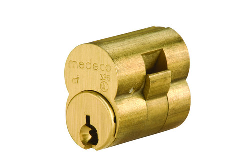 320201T-05-DLQ Medeco Medeco3 6-Pin LFIC Core DL Keyway Uncombinated in Bright Brass