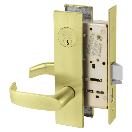 8255-LE1L-4 Sargent 8200 Series Entry/Office Mortise Lock in Satin Brass