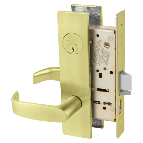 8255-LW1L-4 Sargent 8200 Series Entry/Office Mortise Lock in Satin Brass