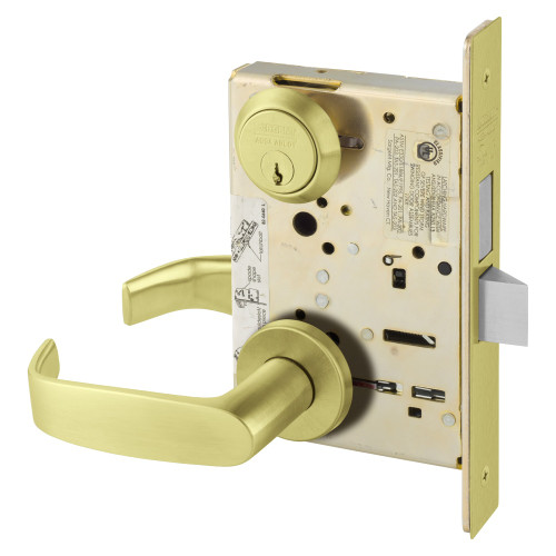 8224-LNL-4 Sargent 8200 Series Mortise Lock in Satin Brass