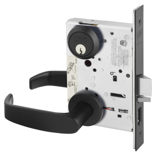 8255-LNL-BSP Sargent 8200 Series Entry/Office Mortise Lock in Black Suede