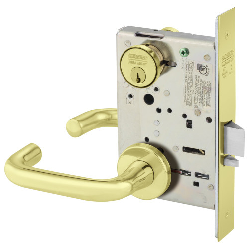 8238-LNJ-3 Sargent 8200 Series Classroom Mortise Lock in Bright Brass