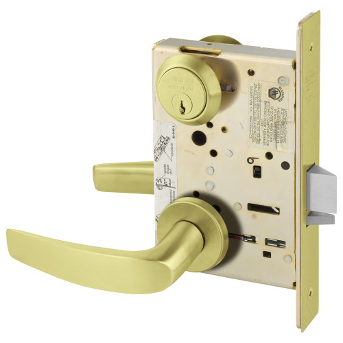 8217-LNB-4 Sargent 8200 Series Institution Mortise Lock in Satin Brass