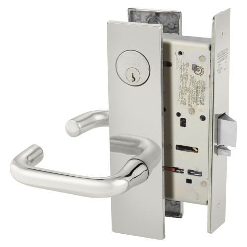 8204-LE1J-32 Sargent 8200 Series Storeroom Mortise Lock in Bright Stainless