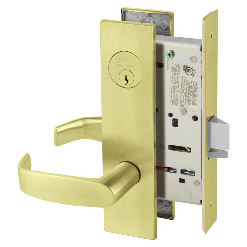 8205-LE1L-4 Sargent 8200 Series Entry/Office Mortise Lock in Satin Brass