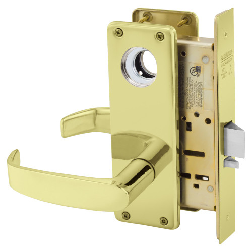 LC-8237-WTL-3 Sargent 8200 Series Classroom Mortise Lock in Bright Brass