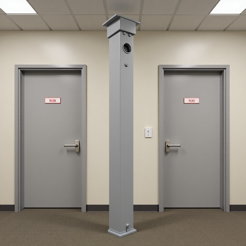 Sargent 12-980 Removable Fire-Rated Steel Mullion for Double Doors with Rim Exit Devices - installation context