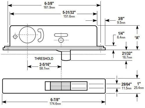 1830-03-313 Adams Rite Bottom Rail Deadlock (Swingbolt)