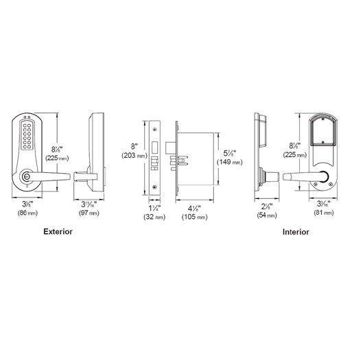 Eplex Pushbutton with Mortise