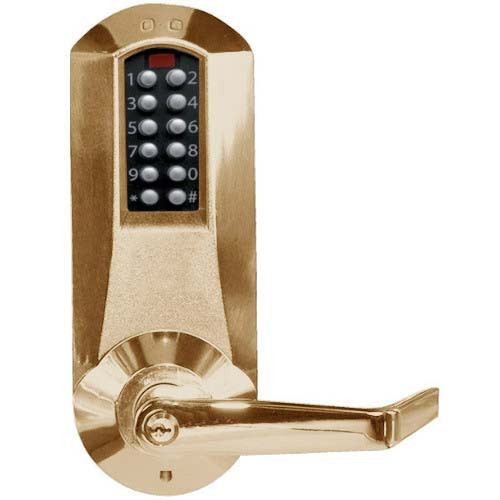 Eplex Pushbutton Lock in Dark Bronze with Brass Accents Finish Eplex Pushbutton Lock in Dark Bronze with Brass Accents Finish