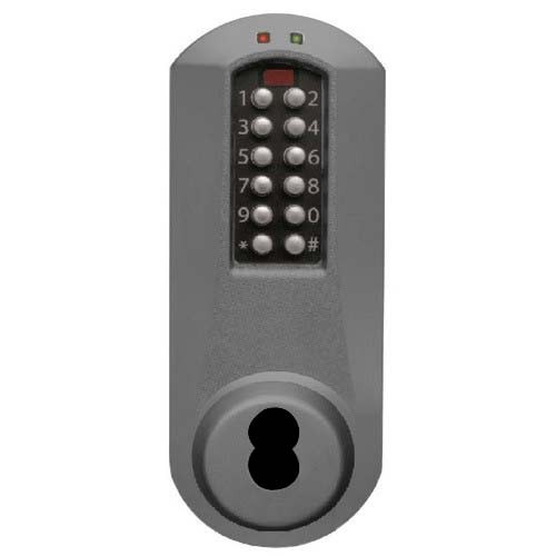 Eplex Pushbutton Lock in Black with Satin Chrome Accents Finish Eplex Pushbutton Lock in Black with Satin Chrome Accents Finish