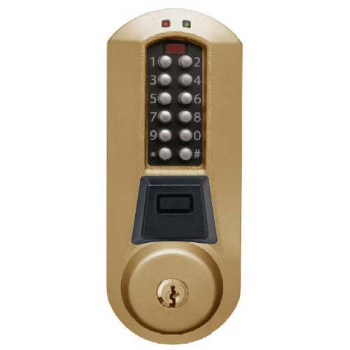 Eplex Pushbutton Lock in Dark Bronze with Brass Accents Finish