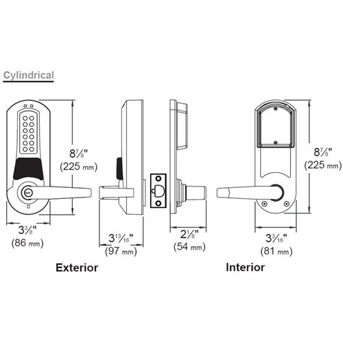 Eplex Pushbutton with Cylindrical Lock