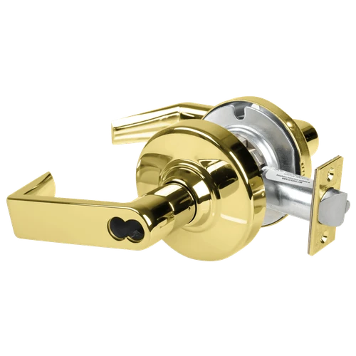 ALX53J-RHO-605 Schlage Rhodes Cylindrical Lock in Bright Brass