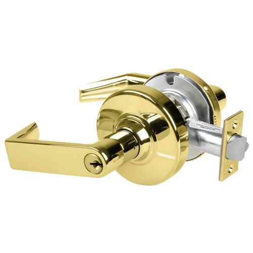 ALX80P-RHO-605 Schlage Rhodes Cylindrical Lock in Bright Brass